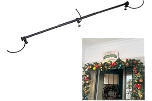 SZKERUI Front Door Garland Hanger,35-45 lnch Adjustable Tension Rod,No Drilling Required for Installation, Adjustable for Single-Door Under 45 inches Christmas and Holiday Decorative