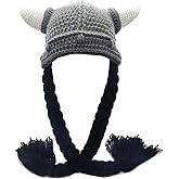 YEKEYI Unisex Head Barbarian Vagabond Beanie Original Hats Viking Horns Bearded Funny Ski Cap