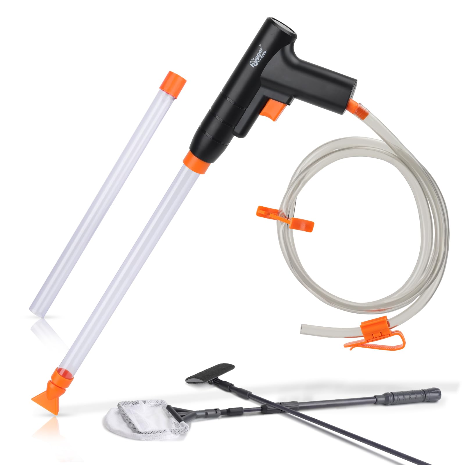 Photo 1 of hygger Aquarium Gravel Cleaner Kit, Fish Net Aquarium Cleaning Brush, Patented Water Changer Gravel Vacuum Fish Tank Sand Cleaner Kit Aquarium Siphon Vacuum Cleaner with Water Hose Controller Clamp