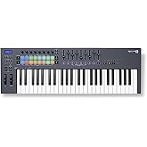 Novation FLkey 49 USB MIDI Controller Keyboard | USB-C, 49 Semi-Weighted Keys, 16 Pads, Faders, 8 Encoders, Pitch/Mod Wheels, Scale Mode, 5-Pin MIDI Out, FL Studio