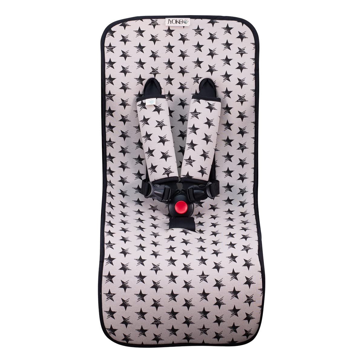 JYOKO Kids Universal Luxury Foam Cover for Stroller and Children's Pushchair + Harness Protector Made of Cotton + Foam + Breathable 3D Fabric (Dark Sky)