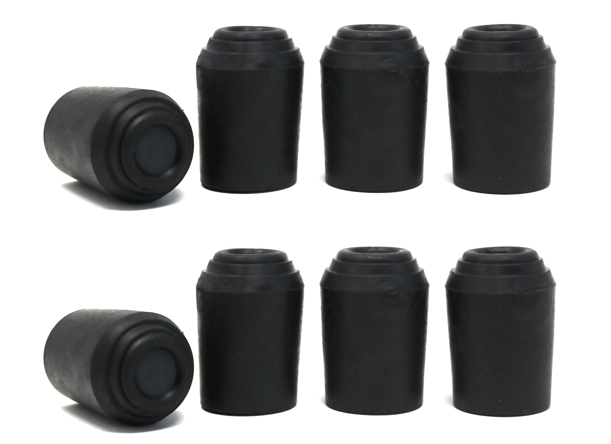 fiXte Replacement Walking Stick Cane Crutch Hiking Pole Rubber End Ferrule Black 19mm (8)