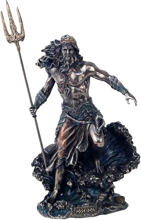 G S Poseidon Statuette Neuve En Polyresine Du Dieu Grec De La Mer Des Oceans Decoration 21cm Amazon Ca Home Kitchen