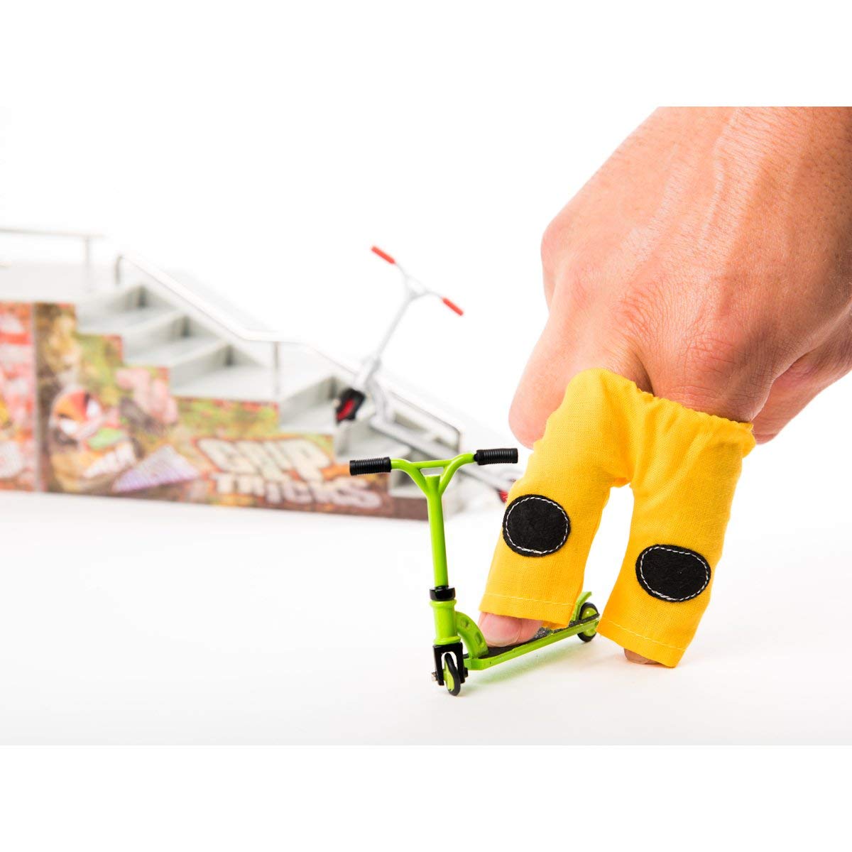 Grip and Tricks Orange Finger Scooter Pack 1 with 2 Extra Wheels 3 Tools for Freestyle Finger Scooter and Accessories for Mini Fingerboards – Finger Toy 10 Pieces from 6 Years