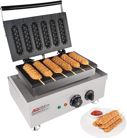 Aldkitchen Hot Dog Waffle Maker Commercial Corn Dog Waffle Maker 6 Pcs Hotdog Waffles On A Stick Stainless Steel 110v Hot Dog Amazon Ca Home Kitchen