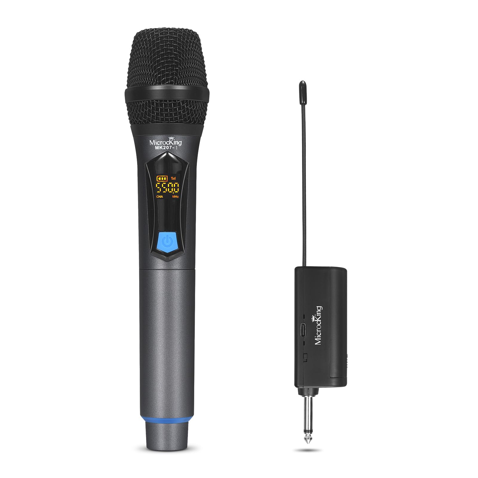MicrocKing Wireless Microphone Wireless Microphone System Dynamic Handheld Mic with Rechargeable Receiver for Conference Weddings Church Stage Party Karaoke