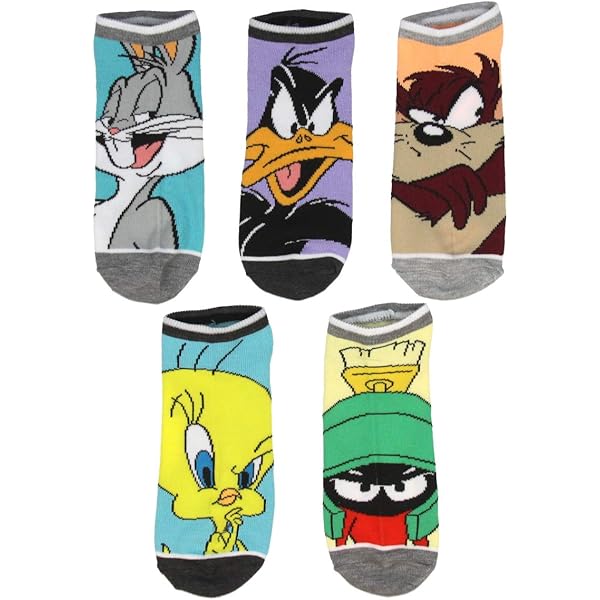Lot De 4 Chaussettes Femme Looney Tunes, Cheville, Officielles, Coton Doux