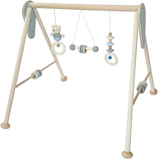 Hess Holzspielzeug 13381 - Babyspielgerät aus Holz, nature blau, ca. 60 x 55 x 55 cm