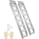 VEVOR Aluminum Ramps, 8810 lbs, Heavy-Duty Ramps with Top Hook Attaching End, Universal Loading Ramp for Motorcycle, Tractor, ATV/UTV, Trucks, Lawn Mower, 72" L x 15" W, 2Pcs