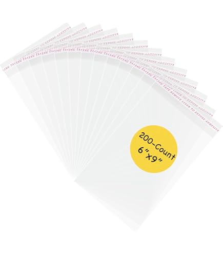 Amazon.com: Delatanus 6''x 9'' Clear Cellophane Bags 1.6-mil,Fits A9  Envelopes 6X9 Inch Art Work Cards Photos Candy Treats Bakery Cookie Clear  Cello Plastic Sleeve(100 Count) : Health & Household