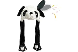 Veryrich Moving Ear Hat Plush Animal Ears Jumping up Hat Halloween Christmas Cosplay Novelty Party Cap for Adult Women Kids