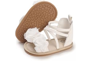 E-FAK Infant Baby Girls Sandals Summer Crib PU Leather Bowknot Soft Anti-Slip Rubber Sole Toddler First Walkers Shoes