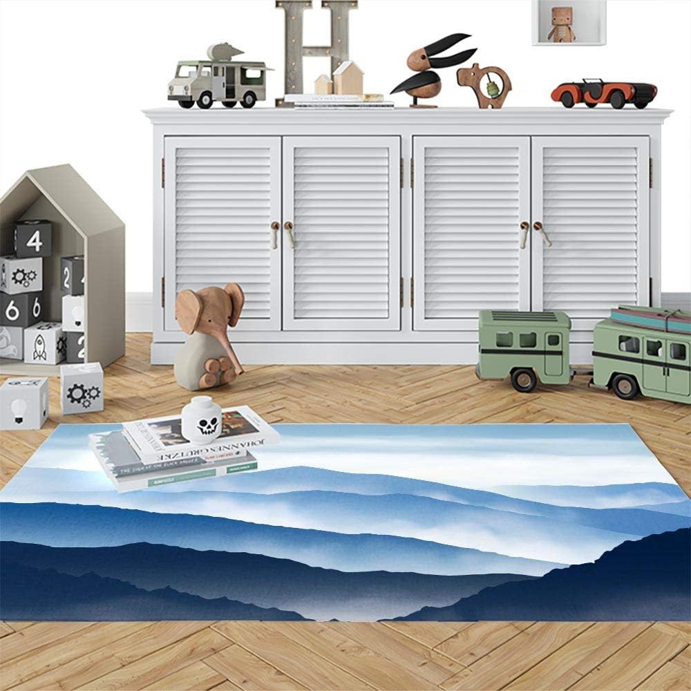 Large Area Rugs, Douecish 5X7 Magical Handicraft Halloween Blue Beautiful Foggy