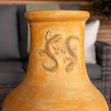 Charles Bentley Large Terracotta Chiminea Patio Heater Wood Burning Rustic view 3