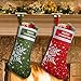 EasyAcc Christmas Stockings Personalized Santa and Reindeer 15.7'' Christmas Stocking, Fireplace Christmas Tree Hanging Stockings for Family Holiday Xmas Decor & Gifts (Red and White Snowflake)