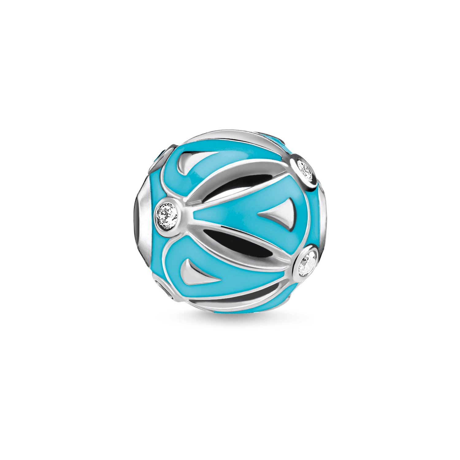 Thomas Sabo Unisex Bead Ethno Turquoise 925 Sterling Silver, Blackened, Turquoise Enamelled K0269-691-17