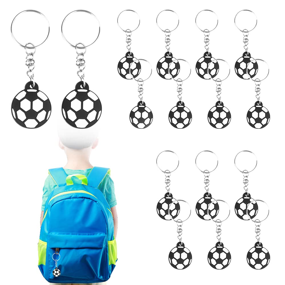 SIYINGSAERY 16PCS Football Keyrings Mini Soccer Keychains Soccer Ball Keychain Footballs Keychains Football Party Bags Fillers Football Key Rings Decorations for Party Favors, School Carnival Reward