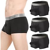 Cerahome Men's Underwear Separated Pouch Modal Boxer Briefs Elephant Nose Turnks Tagless Boxers
