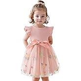 NNJXD Baby Girl Flower Embroidery Tulle Dress Elegant Toddler Birthday Party Dresses