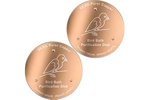 DACIMORA Bird Bath Copper Plate Water Purifier,with Stable 3-Point Support,Stable and Safe,Natural Clean Water Purifier,Universal Outdoor Birdbaths (2, Yellow)