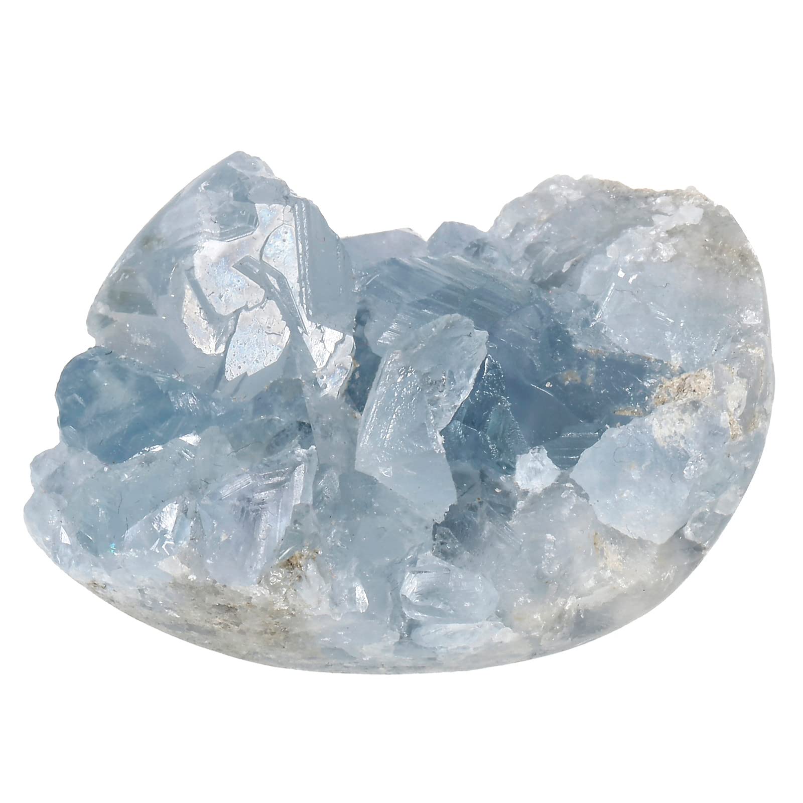 Nupuyai Natural Celestite Raw Mineral Crystal Cluster Geode Specimen Stone, Energy Crystals Druzy for Reiki Healing Home Decor (75-150g)