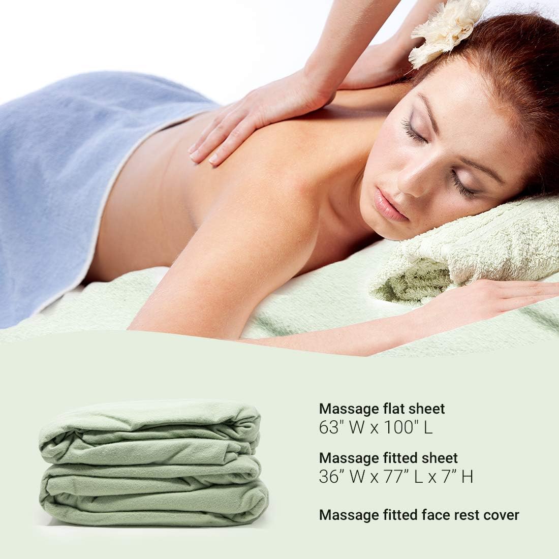 ForPro Premium Flannel 3-Piece Massage Sheet Set, Sage, for Massage Tables, Includes Massage Flat Sheet, Massage Fitted Sheet, and Massage Fitted Face Rest Cover : Massage Linens : Health & Personal Care