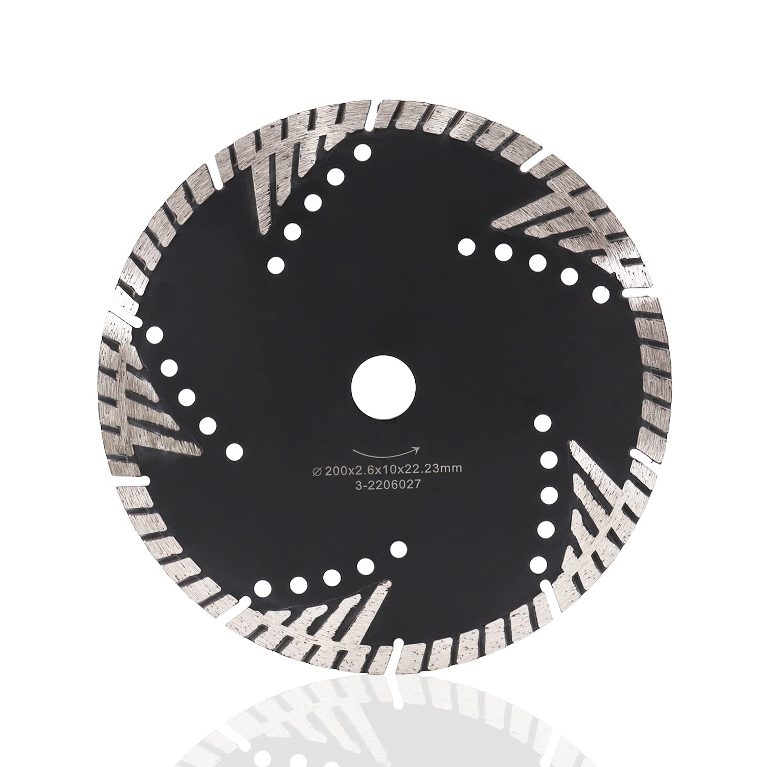 Z-LEAP Diamond Turbo Blades 8 MM Segments Saw Blade for Granite Mable Tile Concrete and Bricks Dry/Wet, 8 Inch