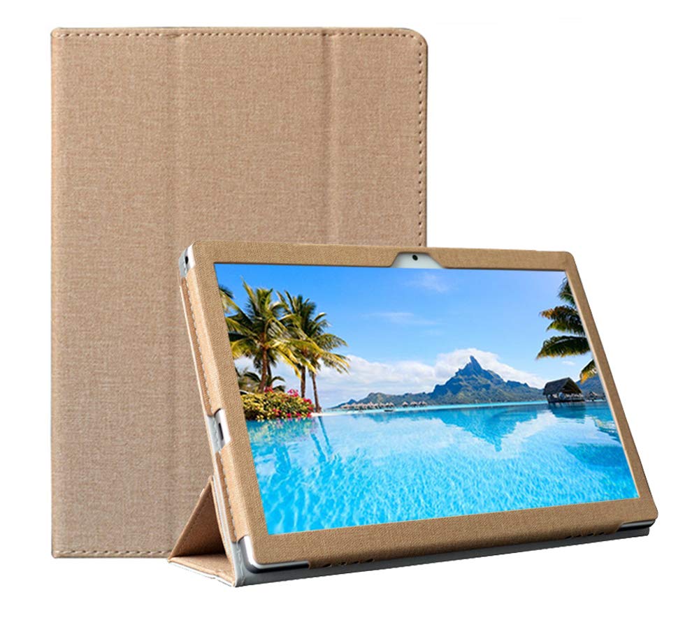 YGoal Case For AOYODKG A38, Premium PU leather Stand with Multi-angle Business Folio Case Cover For AOYODKG 10 Inch A38, Gold
