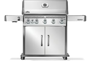 Napoleon Rogue PRO 625 Natural Gas Grill with Infrared Side Burner, Stainless Steel, Durable 6-Burner BBQ