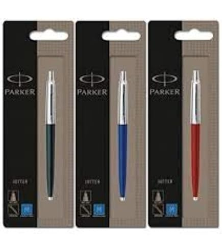 Parker Jotter Bolígrafo Azul Real (Royal Blue): Estuche Regalo, Punta Mediana, Tinta Azul