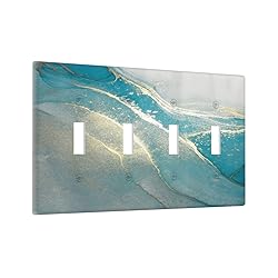 Modern Abstract Turquoise Blue Teal Marble Quad