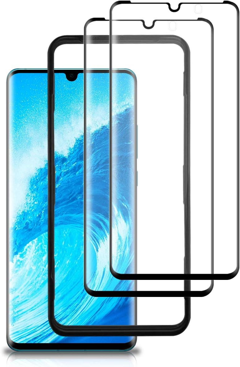 FANYAN Huawei P30 Pro Screen Protector, [3D Full Coverage] [Easy Installation][9H Hardness] [Anti-Scratch] [With Mount Positioner] Full Screen Protector Cover for Huawei P30 Pro 【2 Pack】