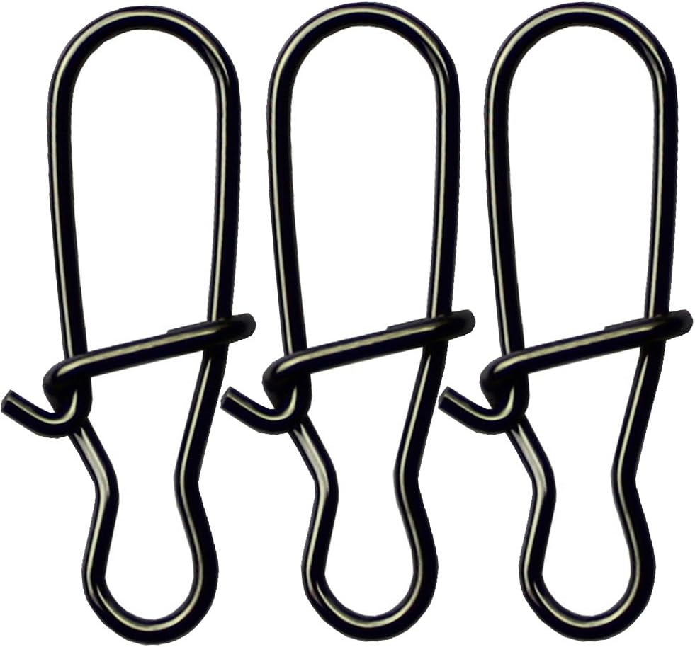 Jumping fish Fishing Duo-Lock Snap Hooked Snap Freshwater Saltwater Stainless Solid Wires Quick Change Safe Lock (#0-#5,Pack of 100,26Lb-88Lb)