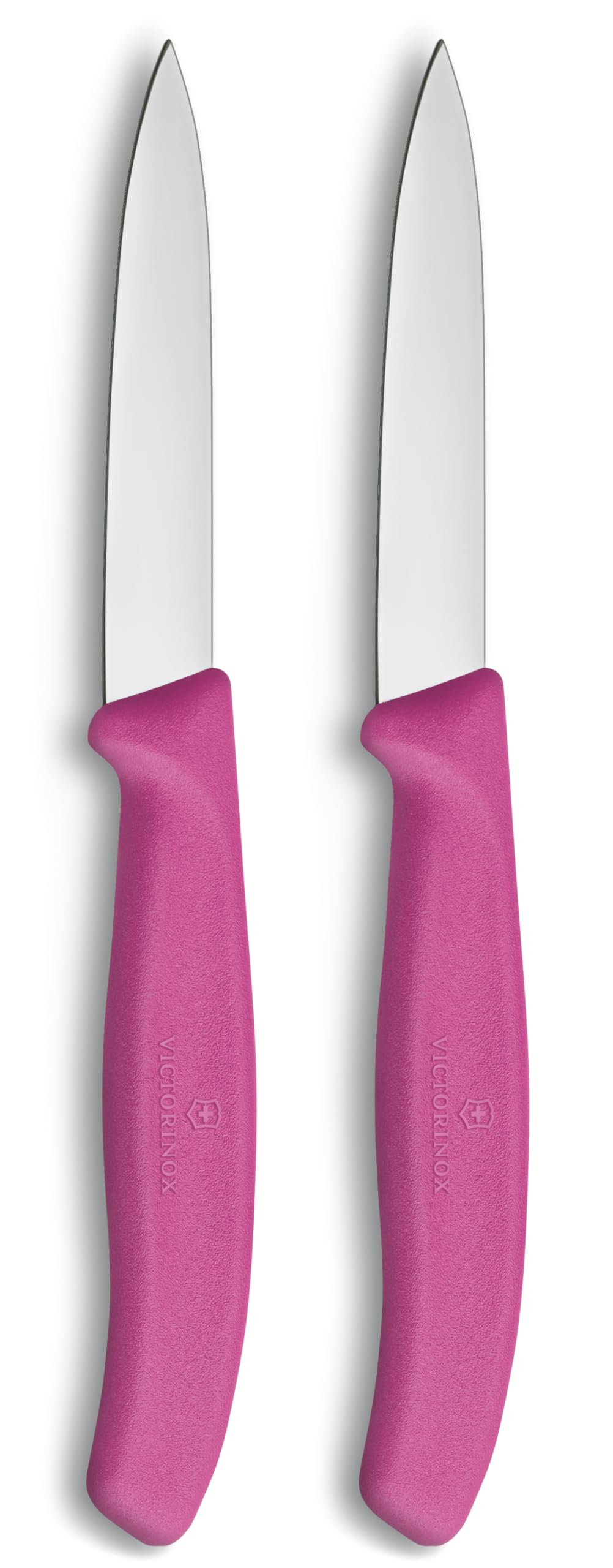 Victorinox Swiss Classic, Paring and Vegetable Knife Set, 2-piece, Extra Sharp Blade, Straight Edge for Precise cuts, 8 cm, Stainless Steel, Pink