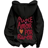 SweatyRocks Women's Letter Print Long Sleeve Hoodie Casual Drawstring Pullover Sweatshirt with Pocket