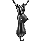 Imrsanl Pet Cremation Jewelry for Ashes Memorial Ash Jewelry Keepsake Cat Urn Pendants for Animal Ashes Necklace