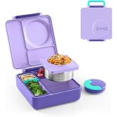 Omie OmieBox Kids Insulated Leakproof Bento Lunch Box with Food Jar (Purple Plum)