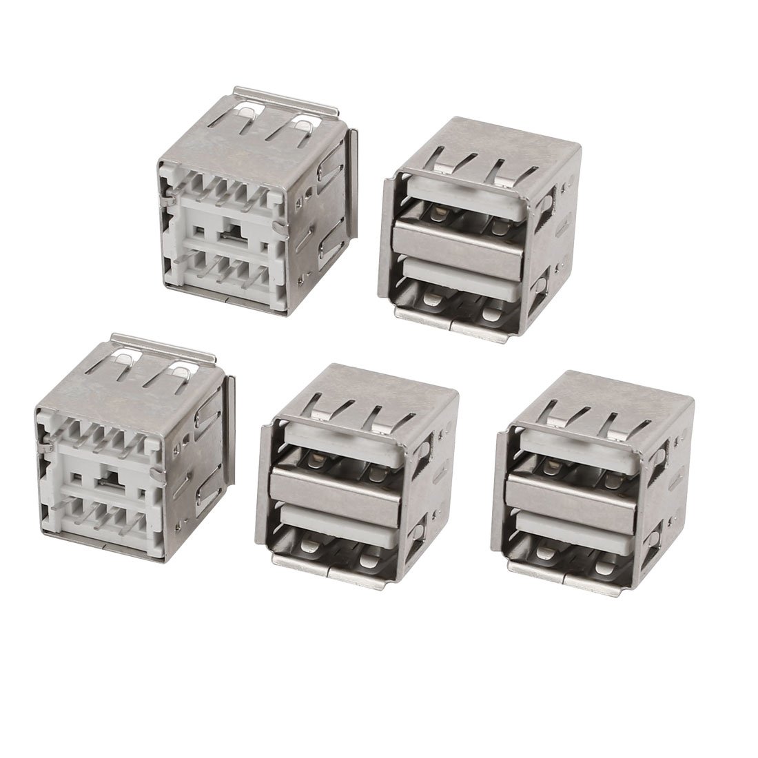 Sourcingmap USB Female Type-A 2.0 Jack 8-Terminal 180 Degree PCB Socket Connector 5pcs