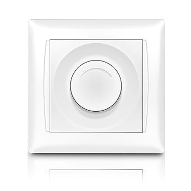 Kefflum Dimmschalter Dimmer Drehdimmer Stufenloser Helligkeitsregler fuer die meisten dimmbar LED-Lampen und alle Halogen-Lam