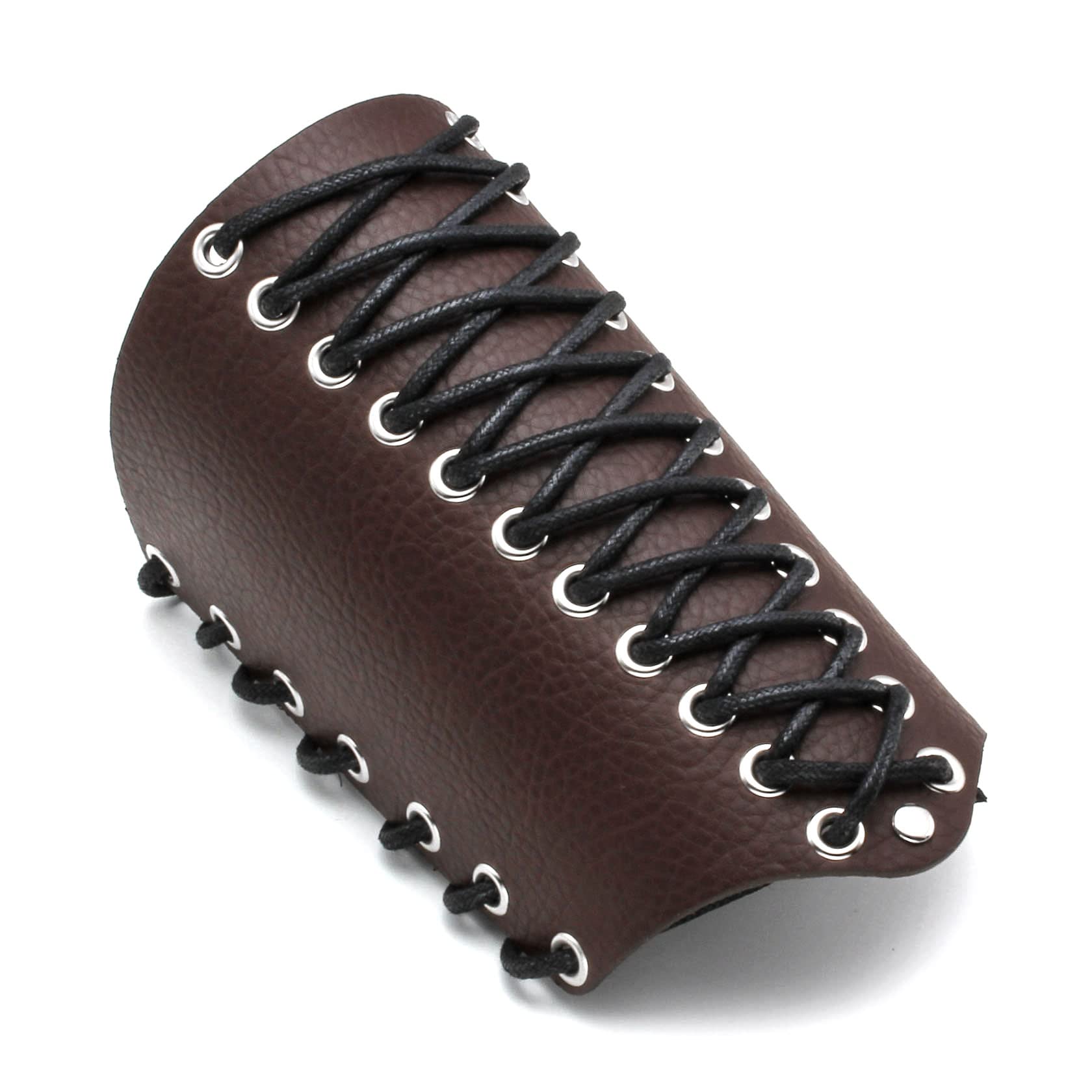 MILAKOO Retro Vintage Brown Leather Cuff Gauntlet for Men Women Wristband Wide Bracer Arm Armor Cuff