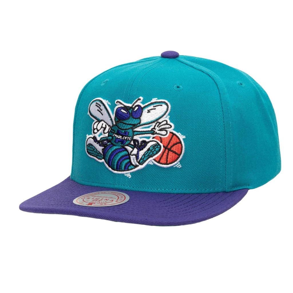 Mitchell & Ness Charlotte Hornets Team 2 Tone Snapback Hat - Teal Adjustable Cap