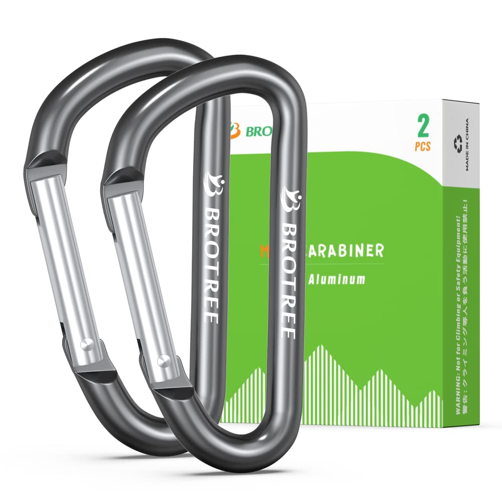BROTREE Small Carabiner Clips Mini Aluminum Carabiner - 6cm D-Ring