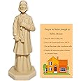 Xyphlorvita Saint Joseph Statue Joseph Figurine Resin for Selling House Protecting Home with Instruction Prayer Complete Set Solid,4.7"