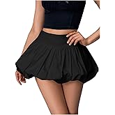 Verdusa Women's Bubble Skirt Elastic High Waisted Puffy Skorts Shorts Y2k Skirts with Shorts Underneath