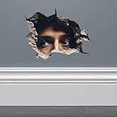 FHJ Person in Hole in Wall Decal Sticker - 2-Pack | 5-Inch on Widest Side | Premium Quality Vinyl Bumper Stickers | Made in U