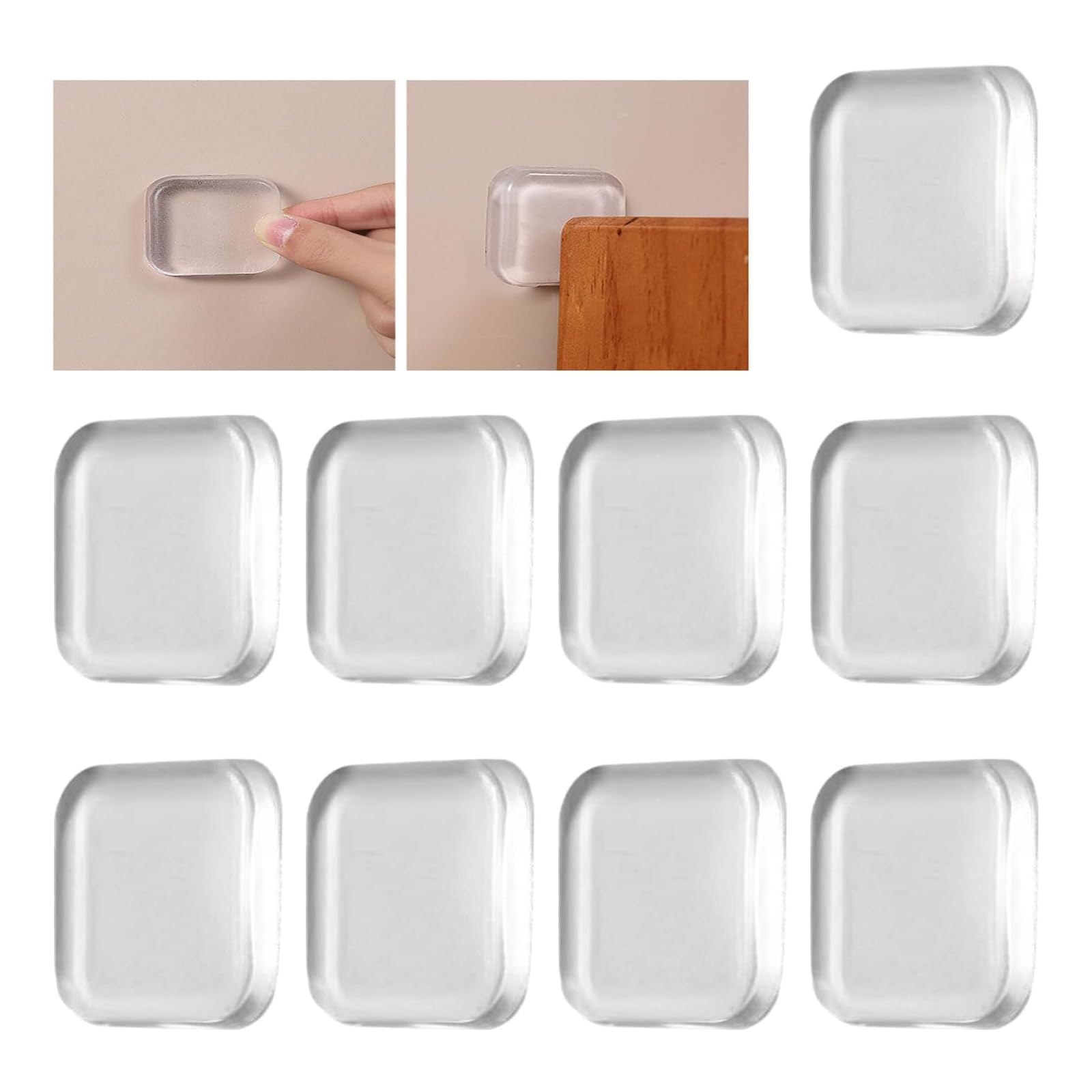 LEACAGR 戸当たりクッションドアぶつかり防止 ドアノブ ぶつかり防止 壁紙クッション衝突防止シリカゲルマットシリカゲル壁紙シリカゲル滑り防止引っかき傷がつかない貼りやすい家具保護マットドア保護マット引っかき防止4 cm（9個セット） の商品画像