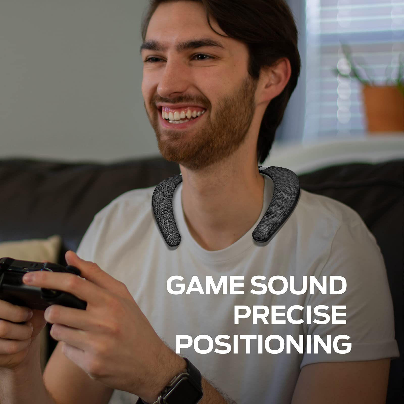 Monster Boomerang Neckband Bluetooth Speaker, Neck Speaker Bluetooth Wireless, 12H Playtime, True 3D Stereo Sound, Portable Soundwear, IPX7 Waterproof, for Home Sport Outdoor