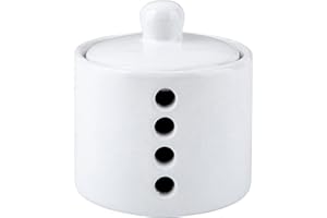 Santa Barbara Design Studio Garlic Keeper Modern Ceramic Countertop Garlic Storage Container, 4" x 3.75", White