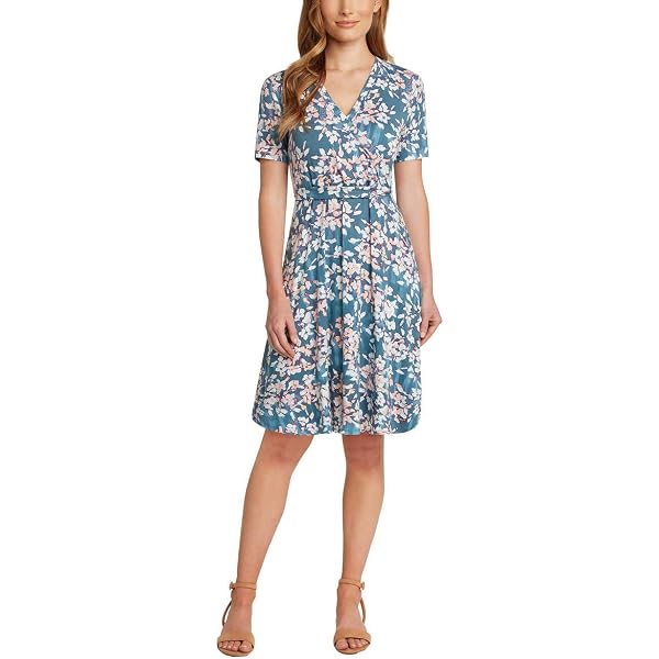 Nine Women's 3/4 Sleeve Dolman Blouson Dress - Jersey Knit, Boat Neck, Comfort Fit - View #4