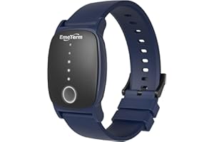EmeTerm Explore FDA-Cleared Anti-Nausea Wristband IP67 Waterproof Morning Motion Sickness Relief Band Rechargeable Classic Strap Design Drug Free Non-drowsy Without Side Effects Navy Blue